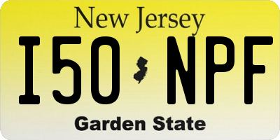 NJ license plate I50NPF