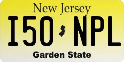NJ license plate I50NPL