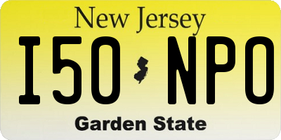NJ license plate I50NPO