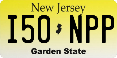 NJ license plate I50NPP