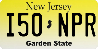 NJ license plate I50NPR