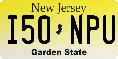 NJ license plate I50NPU