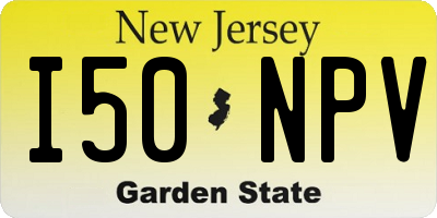 NJ license plate I50NPV