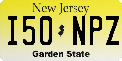 NJ license plate I50NPZ