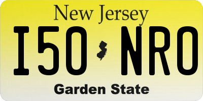 NJ license plate I50NRO