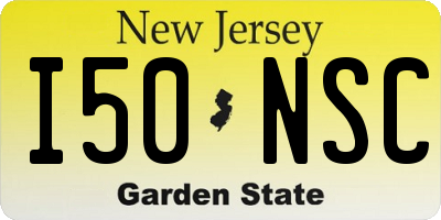 NJ license plate I50NSC