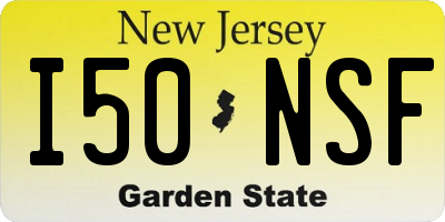 NJ license plate I50NSF