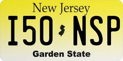 NJ license plate I50NSP