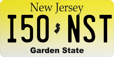 NJ license plate I50NST