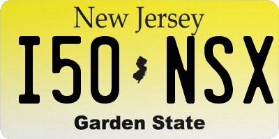 NJ license plate I50NSX