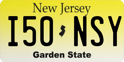 NJ license plate I50NSY