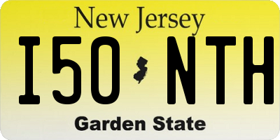 NJ license plate I50NTH