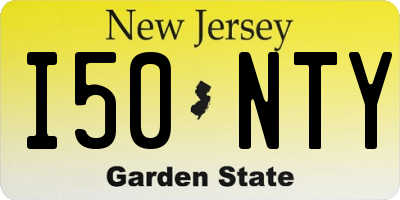 NJ license plate I50NTY