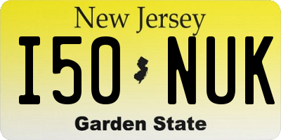 NJ license plate I50NUK