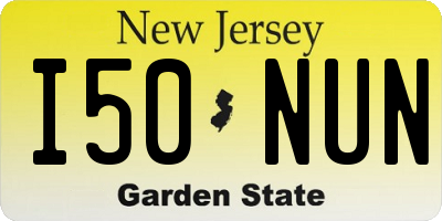 NJ license plate I50NUN