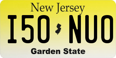 NJ license plate I50NUO