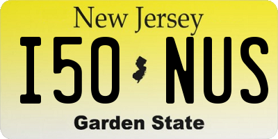 NJ license plate I50NUS