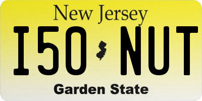 NJ license plate I50NUT