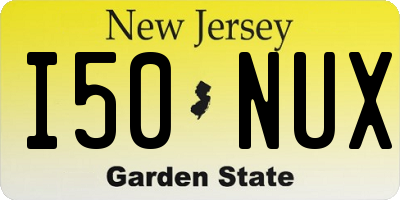 NJ license plate I50NUX