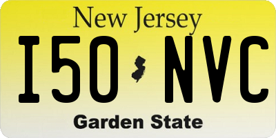 NJ license plate I50NVC