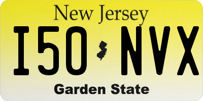 NJ license plate I50NVX