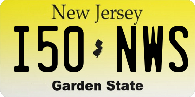 NJ license plate I50NWS