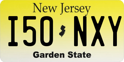 NJ license plate I50NXY