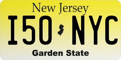 NJ license plate I50NYC