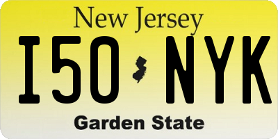 NJ license plate I50NYK