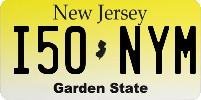 NJ license plate I50NYM