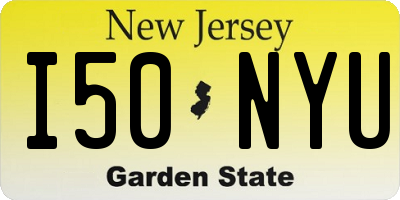 NJ license plate I50NYU