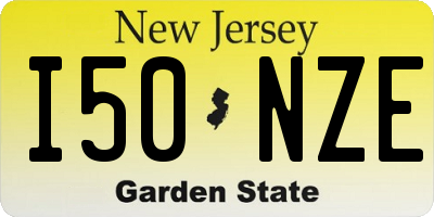 NJ license plate I50NZE