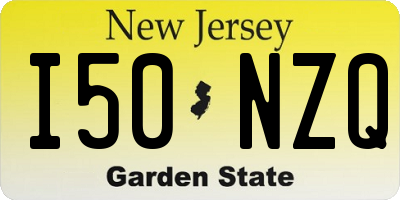NJ license plate I50NZQ