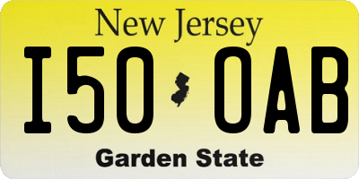 NJ license plate I50OAB