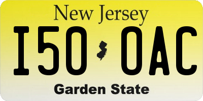 NJ license plate I50OAC