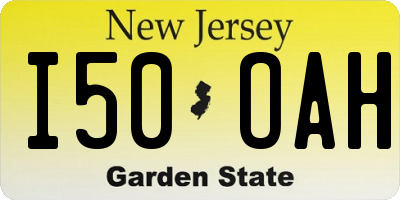 NJ license plate I50OAH