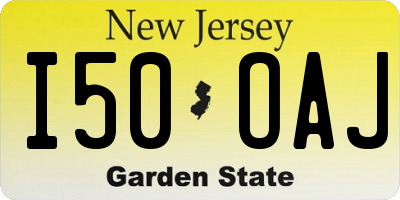 NJ license plate I50OAJ
