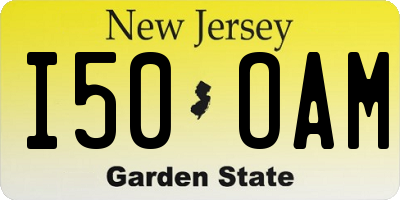 NJ license plate I50OAM