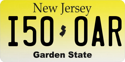 NJ license plate I50OAR