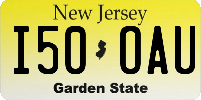 NJ license plate I50OAU