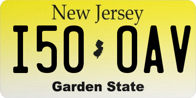NJ license plate I50OAV