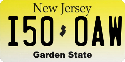 NJ license plate I50OAW