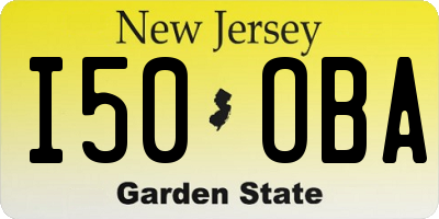 NJ license plate I50OBA