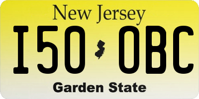 NJ license plate I50OBC