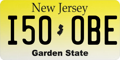 NJ license plate I50OBE