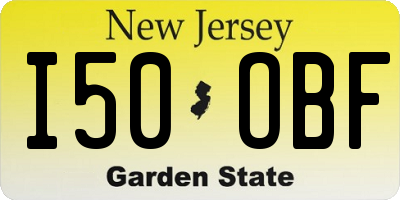 NJ license plate I50OBF