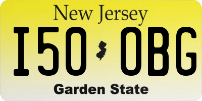 NJ license plate I50OBG