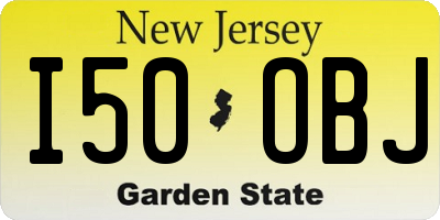 NJ license plate I50OBJ