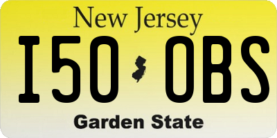 NJ license plate I50OBS