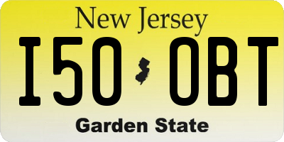 NJ license plate I50OBT